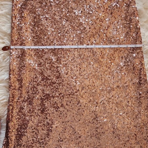 Zara XS Rose gold sequin midi slip dress - Picture 13 of 16